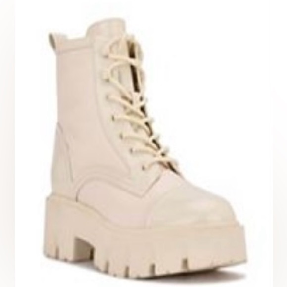 New In Box Nine West Obri Women's Combat Boots Size 6 Color White - Picture 2 of 8
